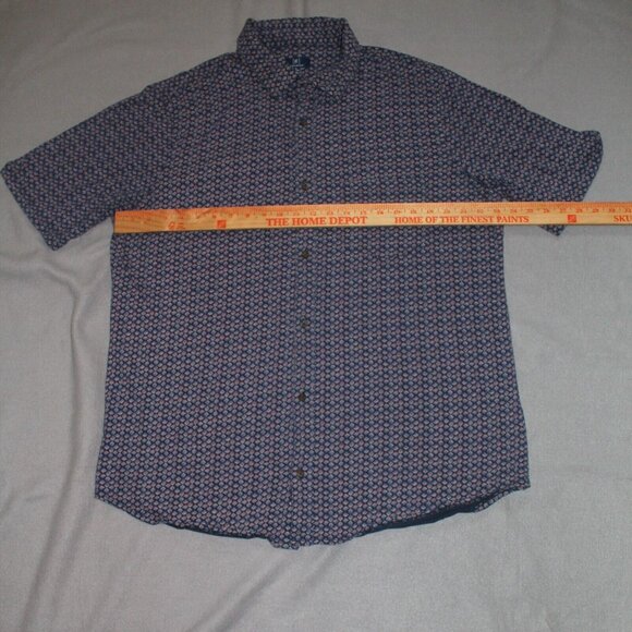 Mens‎ XL George Blue Short Sleeve Button Up Pocket Casual Shirt - Picture 3 of 7